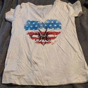 NEW Miss Me Shirt Red White Blue NWT Large